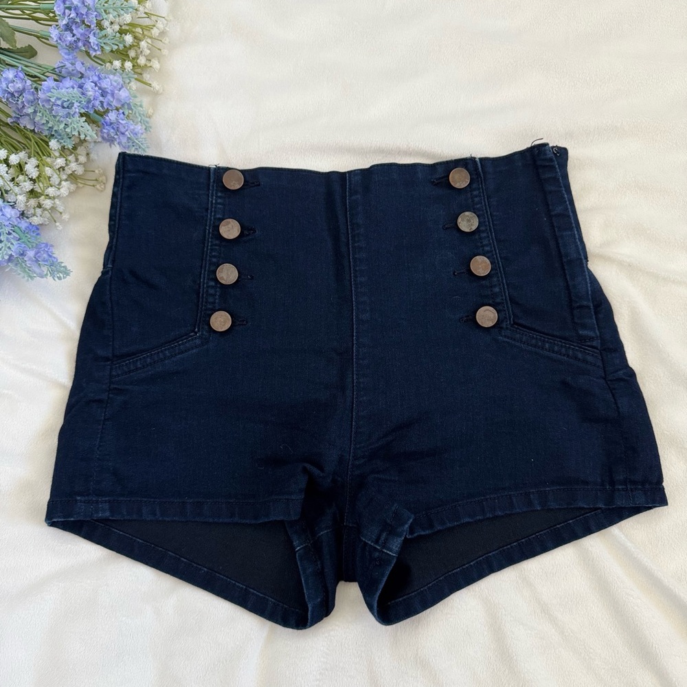 Forever 21 Dark Blue High-Waisted Shorts
